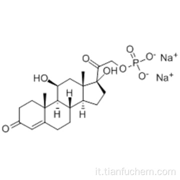 Pregn-4-ene-3,20-dione, 11,17-diidrossi-21- (fosfonoossi) -, sale di sodio (1: 2), (57186212,11b) CAS 6000-74-4